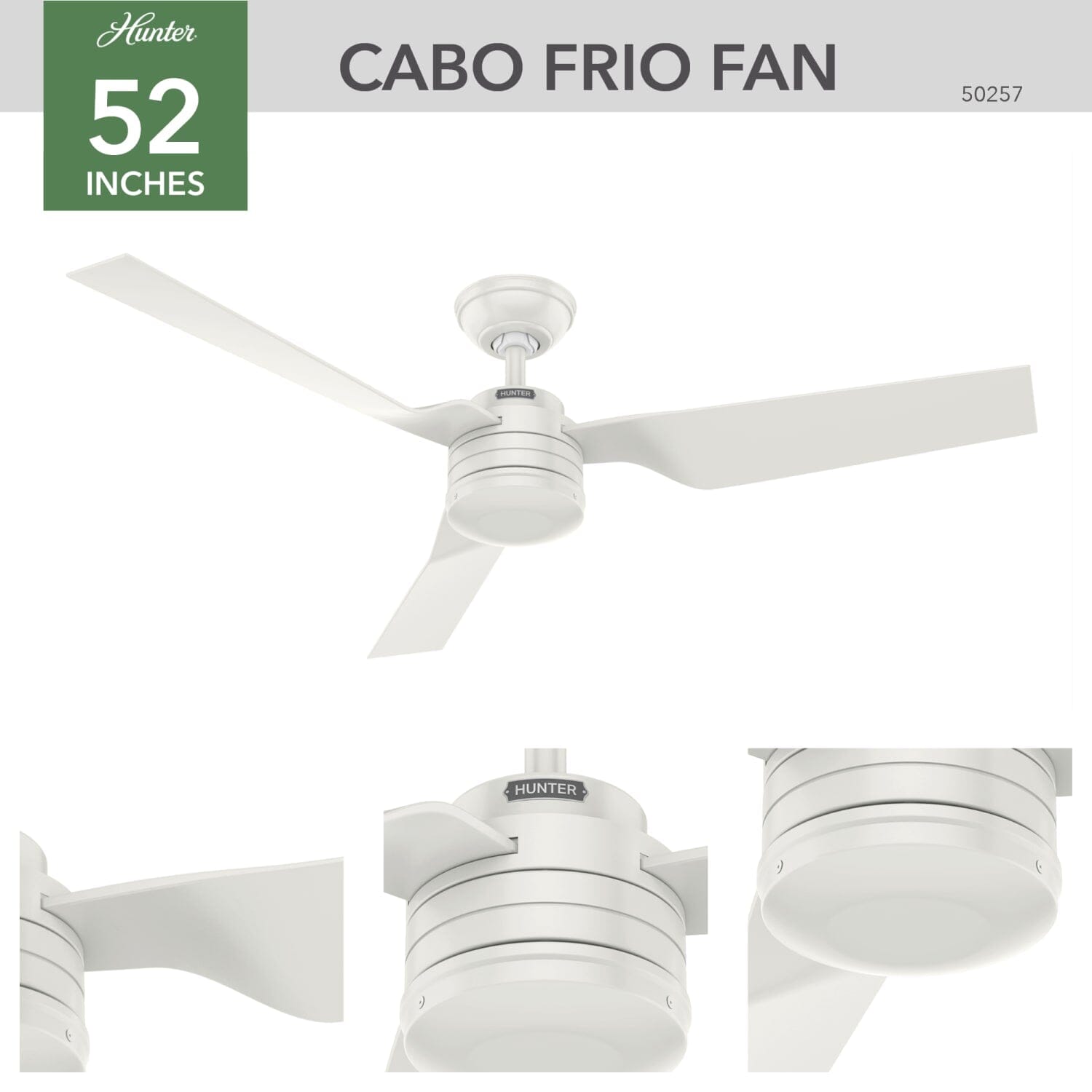 Hunter Cabo Frio Outdoor 52 in — Fresh White - Image 2
