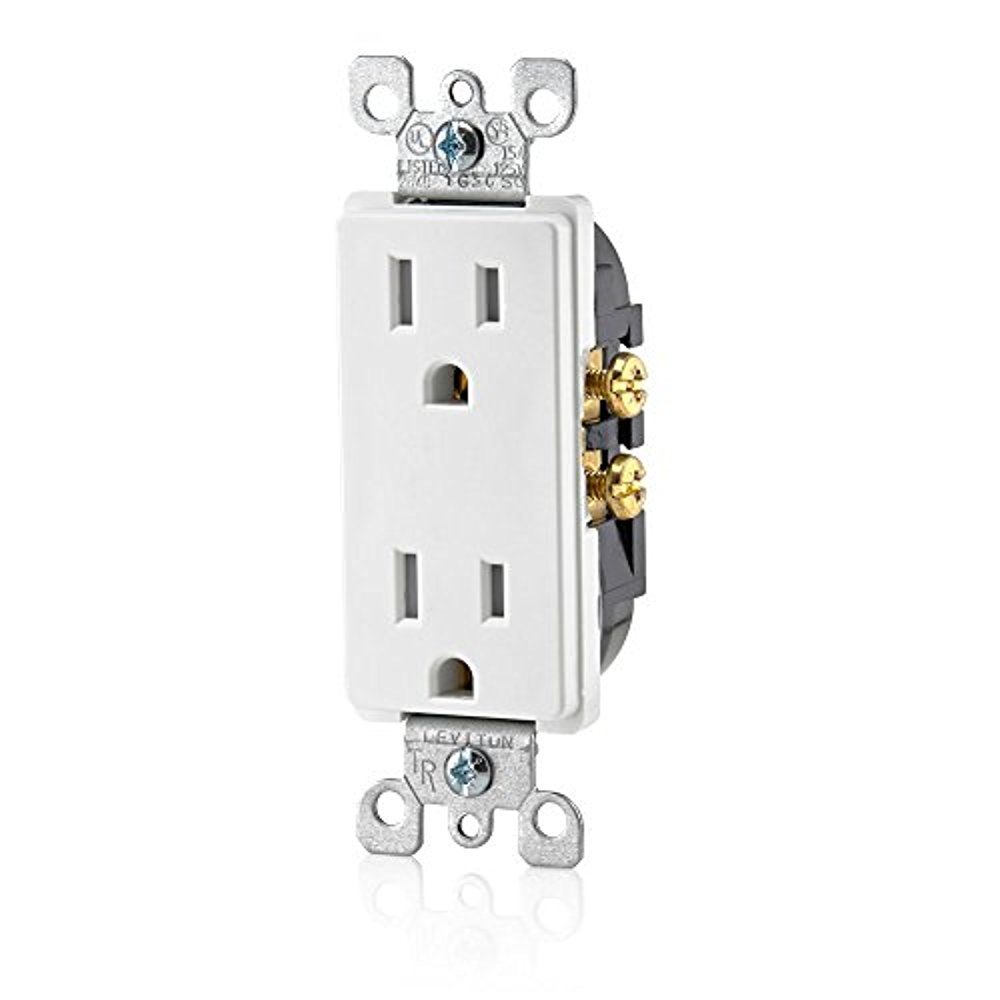 White 15 A tamper-resistant outlet