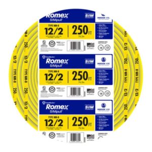 12/2 copper NM-B cable with ground 250 ft
